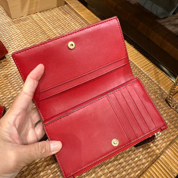 Best Price‼️Tory Burch Willa Medium Wallet 169924 Berry $270 - Picture 4 of 8